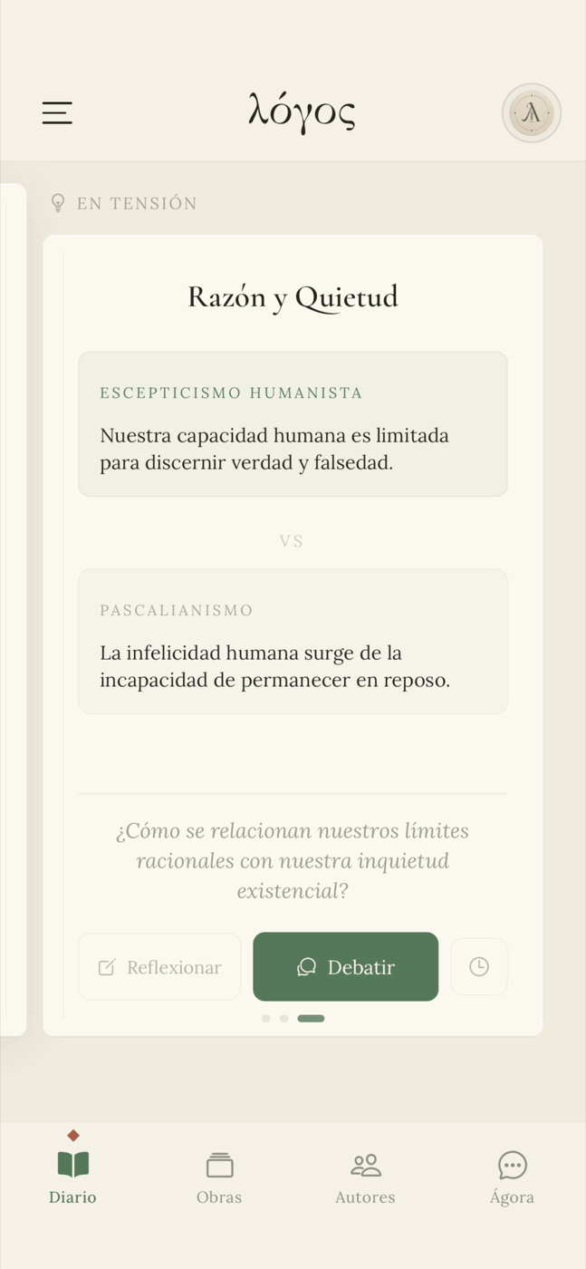 Logos Philosophy debate screen