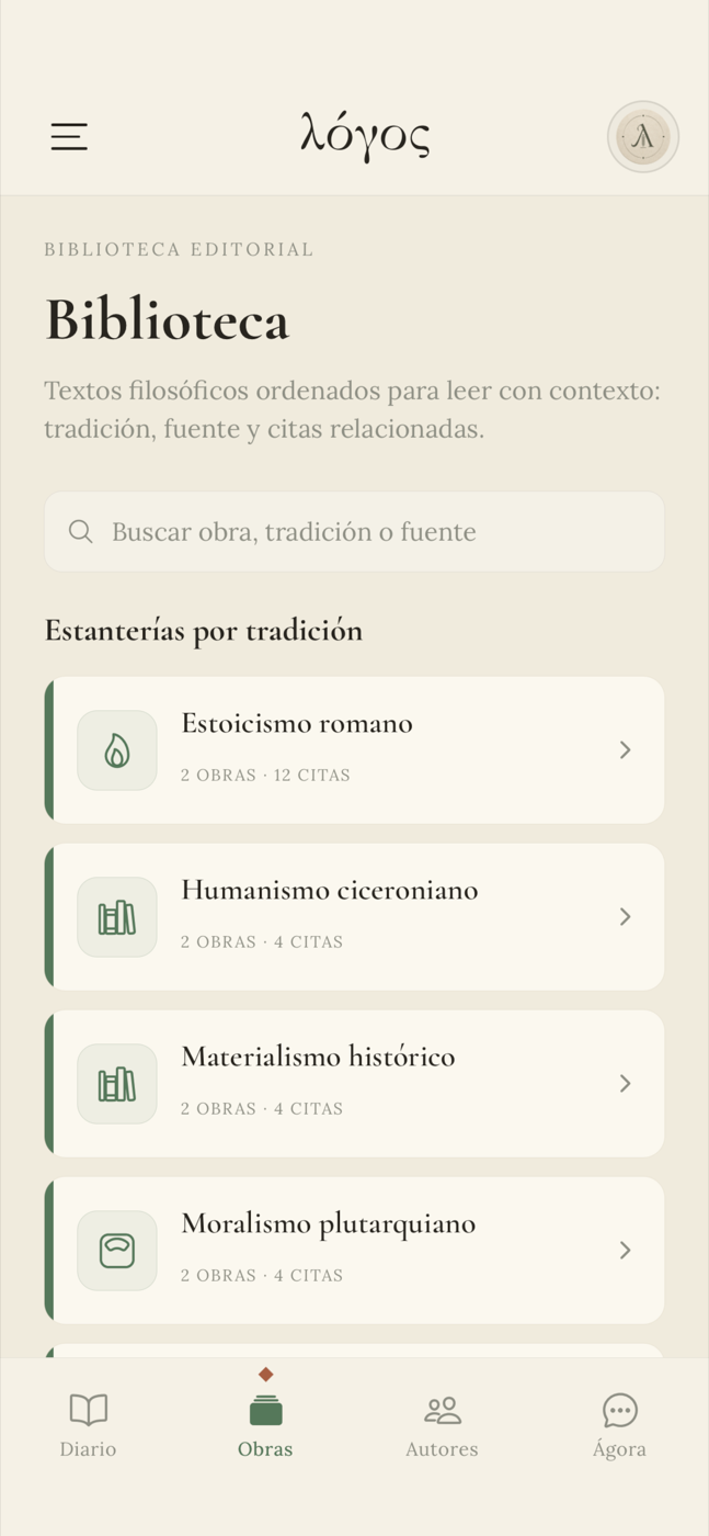 Logos Philosophy library screen
