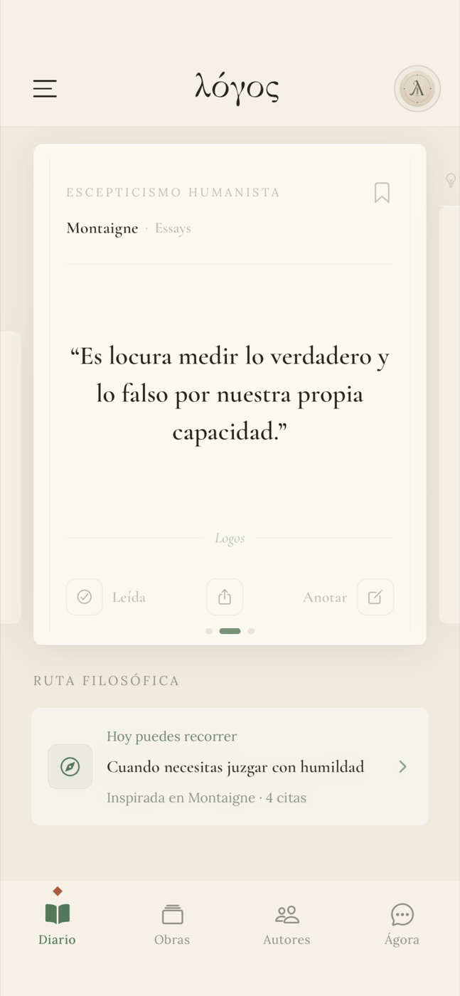 Logos Philosophy daily quote screen